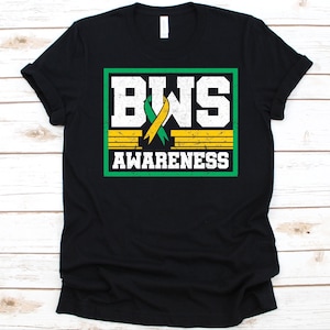 BWS Awareness Shirt, Gift For BWS Survivors, BWS Warriors Gift, Beckwith-Wiedemann Syndrome, Emihyperplasia, Yellow-Green Ribbon Graphic
