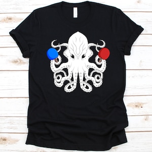 Octopus Pingpong Player Shirt, Table Tennis Player, Ping Pong Shirt, Paddle Design, Whiff-Whaff Shirt, Ping Pong Ball Graphic, Sports Lover
