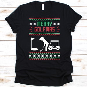 Merry Golfmas Shirt, Gift For Golfer Men And Women, Funny Christmas Shirt, Golf Lovers Shirt, Golf Ball, Golf Clubs, Golf Course Design