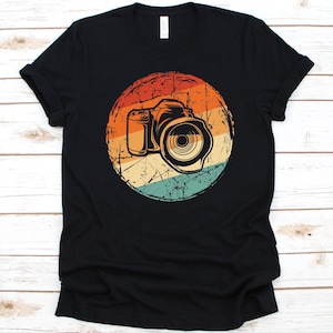 Chemise d’appareil photo rétro, Cadeau pour photographes, Appareil photo, Passionné de photographie, Photo, Photographe, Graphique d’appareil photo, Appareil photo vintage, Rétro