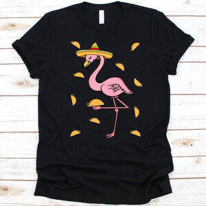 Flamingo Mexican Hat Taco Shirt, Cinco De Mayo, Mexican Holiday, Battle Of Puebla, Mexican- American Culture, Flamingo Design, Tacos Lover