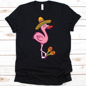 Flamingo Mustache Shirt, Mexican Holiday, Cinco De Mayo Shirt, Battle Of Puebla, Mexican- American Culture, Flamingo Design, Maracas Graphic
