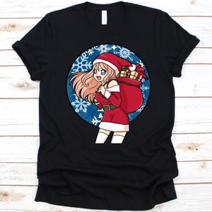 Santa Girl Shirt, Regalo de Navidad, Anime Japonés, Amantes del Anime, Dibujos Animados Kawaii, Gráfico de Navidad, Diseño de Santa Girl, Anime de Navidad