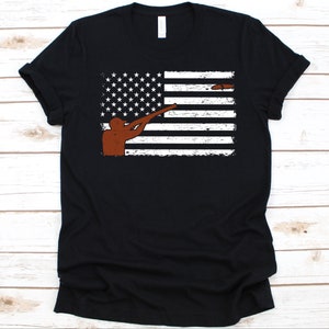 Skeet Shooting American Flag Shirt, Clay Target Shooting, Shooting Sport, Sporting Clay Shirt, Trap Shooting Lovers, USA Flag, 4 de julio