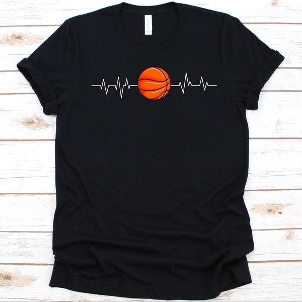 Heartbeat Basketball Shirt, Basketball Pulse Shirt, Heartbeat Shirt, Basketball Heartbeat Tee, Basketball Lover, Gift For Basketball Player