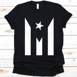 Puerto Rican Flag Black And White Shirt, Gift For Puerto Ricans, Flag Of Puerto Rico Graphic, Commonwealth of Puerto Rico, Boricuas Shirt
