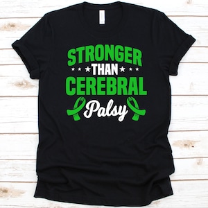 Stronger Than Zersäussertes Palsy Shirt, Palsy Awareness, Grün Band Design, CP Kämpfer, Ballerina Syndrom, Froschgy Beine, Floppy Baby
