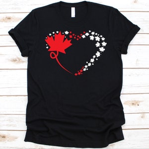 Canadian Flag Heart Shirt, Funny Canada Design, Canadian Shirt For Men And Women, Canada Day Shirt, Maple Leaves Graphic, Flag Of Canada
