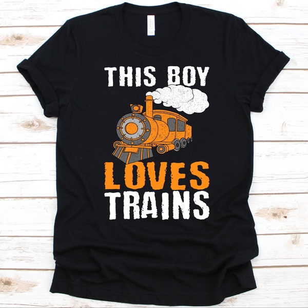 This Boy Loves Trains Shirt, Gift For Train Lovers, Train Conductor Shirt, Railroad Man, Ticket Collector, Ticket Inspector, Train Design