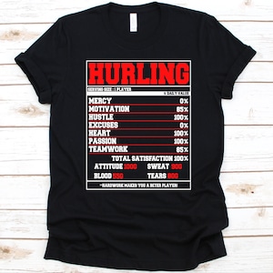 Hurling Nutrition Facts Shirt, Gift For Hurlers, Gaelic Games Graphic, Hurling Lovers Shirt, Hurling Players Design, Irish Sports T-Shirt