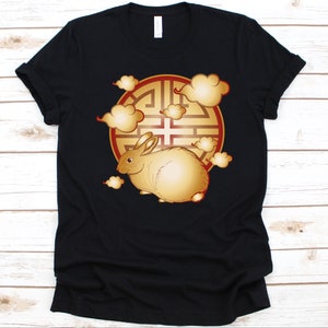 Chemise symbole Rabbit Cai, Mignon Rabbit Design, Graphique Lapin d’eau, Nouvel An chinois, Zodiaque chinois, Nouvel An lunaire, Année du lapin d’eau