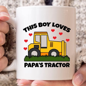 This Boy Loves Papa&#39;s Tractor Mug, Funny Tractor Farming Coffee Cup For Men, Tractor Gifts For Tractor Operator Driver, Farmer Mug
