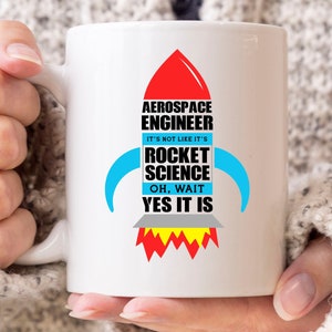 Aerospance Engineer Mug, Cute Outer Space Coffee Cup For Astronaut Lovers And Astronomy Fans, Cosmic Space Gift Idea For Boys And Girls