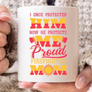 Trotse Brandweerman Mom Mok, Funny Firefighting Coffee Cup Voor Brandweerman Mommies, Cool Mothe&#39;s Day Gift Idee voor Brandweerman Mommies en Mama