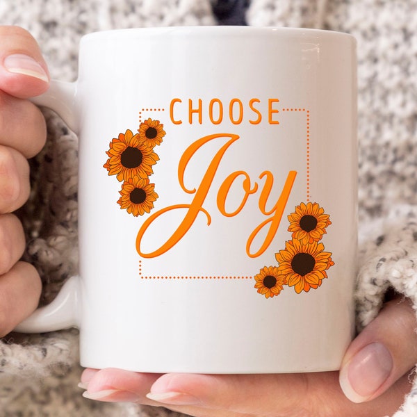 Choose Joy Mug, Cool Inspirational Coffee Mug For Men And Women, Motivational Cup For Him And Her, Motivation Quote Mug Gift Idea