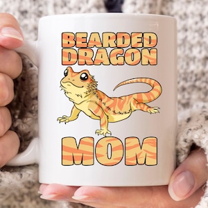 Bärtchen Drache Mama Tasse, Muttertagsgeschenk, Bartdrache Liebhaber Kaffeetasse, Niedliches Bartdrachen Design, Reptil Grafik, bärtige Eidechse Tasse