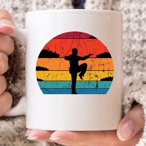 Retro Kung Fu Silhouette Mug, Kung Fu Cup, Gift For Kung Fu Lovers, Chinese Martial Arts, Wushu Graphic, Quanfa Design, Shaolin Kung Fu