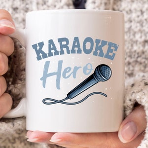 Karaoke Hero Mug, Gift For Karaoke Lover, Microphone Design, Entertainment, Videoke, Karaoke Box, KTV Graphic, Video Karaoke Coffee Cup