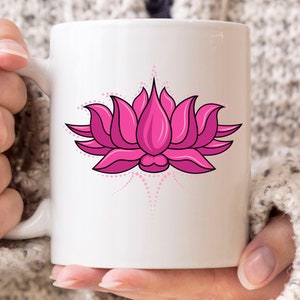 Lotus Flower Yoga Pilates Workout Tag, Regalo per istruttori di fitness, Yoga Graphic, Lotus Flower Design, Contrology Cup, Mind-Body Exercise