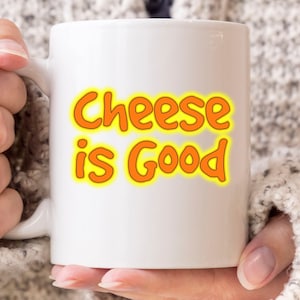 Käse ist gut Becher, Käse Liebhaber Kaffeetasse, Geschenk für türkise Männer und Frauen, niedliches Käsedesign, Milchprodukt, Käse esser Kaffeetasse