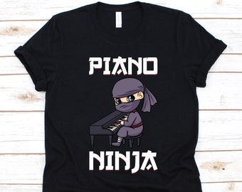Piano Ninja Shirt, Gift For Pianists Men And Women, Music Lover, Grand Piano Player, Instrumentalist Shirt, Cute Ninja Design, Piano Graphic