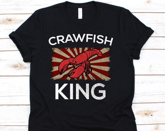Langoesten King shirt, Cajun shirt, langoesten, langoesten kook, Mudbag geschenk, crabbing, langoesten partij, langoesten eten