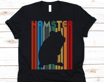 Hamster Silhouette Shirt, Retro Vintage Hamster Design For Men And Women, Hamster Lover, Pet Hamster, Hamster Owner, Rodents, Small Animal