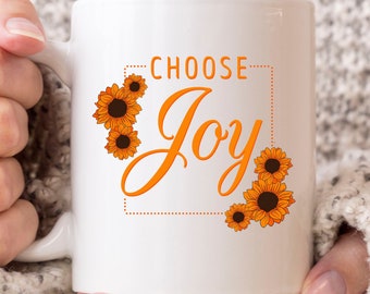 Choose Joy Mug, Cool Inspirational Coffee Mug For Men And Women, Motivational Cup For Him And Her, Motivation Quote Mug Gift Idea