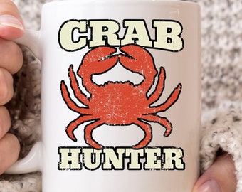 Crab Hunter Mug, Funny Seafood Coffee Cup For Crab Lover Men And Women, Cute Crabbing Gift Idea, Crabulous Mug For Crab Eater