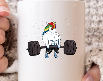 Unicorn Weightlifter Mok, Gewichtheffen Unicorn Gift Idee voor Gym Coach en Fitness Instructor, Bodybuilder Lifting Barbell Coffee Cup