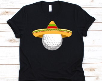 Golf Ball Mexican Hat Shirt, Cinco De Mayo Gift, Mexican Holiday, Battle Of Puebla, Mexican- American Culture, Golf Ball Design, Golf Lover