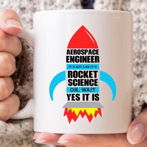 Aerospace Engineer Mug, Cute Outer Space Coffee Cup For Astronaut Lovers And Astronomy Fans, Cosmic Space Gift For Boys And Girls