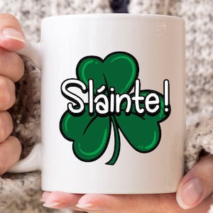 Erschlagen vier Blatt Klee Becher, lustige irische Kaffeetasse für Lucky Shenanigan Männer Frauen, Kobold Kleeblatt Geschenk für stolze irische