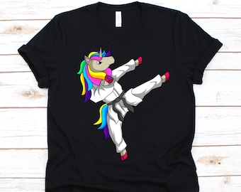 Unicorn Taekwondo Fighter Shirt, Git For Karate Fighters, Taekwondo, Karate, Jiujitsu Fighter, Black Belt, Korean Martial Arts, Unicorn