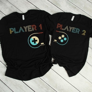 Speler 1 Speler 2 Shirt, leuk paar shirt, zoete gamer paar geschenken voor vriendje vriendin, video game matching t-shirt voor mannen vrouwen