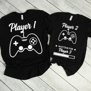 Player 1 Player 2 Shirts, Couple Shirt, Pregnancy Shirt, Funny Couples Shirts, Matching Shirts, Pregnancy Announcement