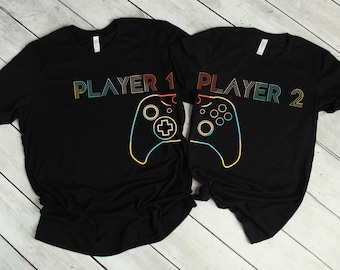 Player 1 Player 2 Shirts, Couple Shirt, Gamer Couple Shirts, Funny Couples Shirts, Matching Shirts, Couple Gamer Gifts