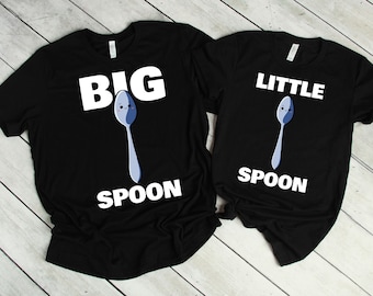 Camisa cuchara grande, camisa de pareja, cuchara grande y cuchara pequeña, camisas divertidas de parejas, camisas a juego, cuchara