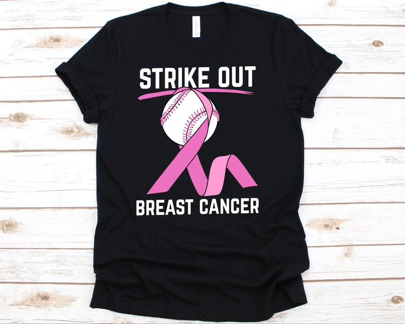 Strike Out Breast Cancer Shirt Baseball Shirt Baseball | Etsy