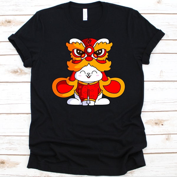 Dragon Dance Rabbit Shirt, Cute Rabbit Design, Water Rabbit Graphic, Chinese New Year, Chinese Zodiac, Lunar New Year, Year Of Water Rabbit