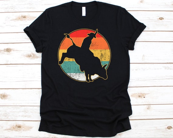 Vintage Rodeo Tshirt Bull Riding Sunset Vintage Rodeo Tshirt Bull Riding Sunset