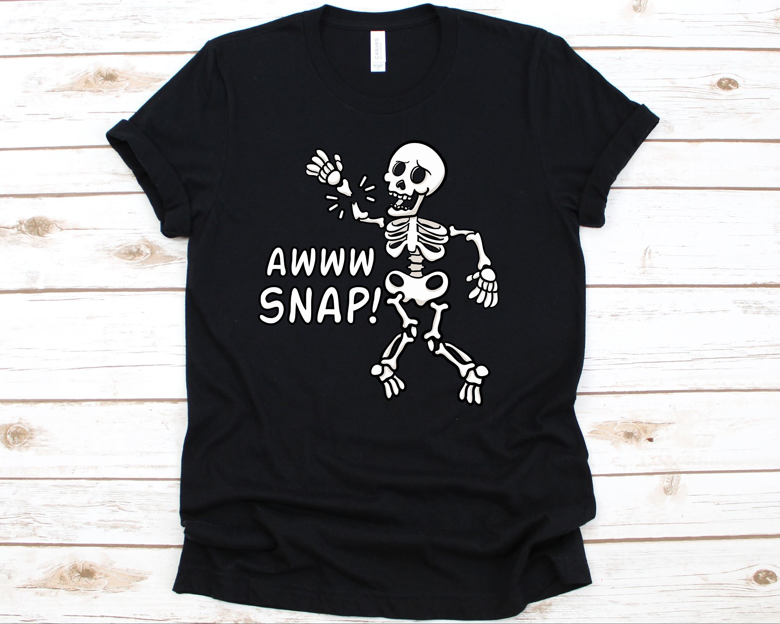 Aw Snap Skeleton Shirt, Funny Arm Injury Tshirt for Recovering Men