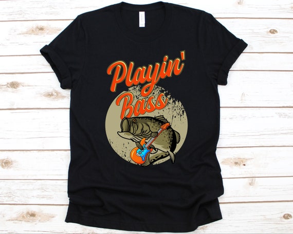 Playin' Bass Shirt, Fishing Gift, Fish Catching Lover, Bass Fishing Shirt, Bass  Fish Graphic, Fishing Rod, Sea Bass Fish, Bass Guitar Design -   Australia