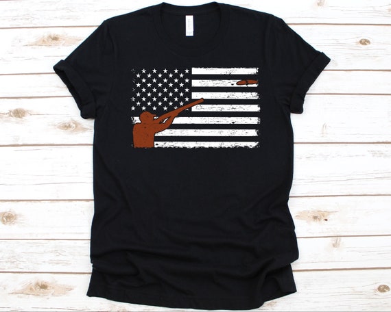Clay Target Shooting Shirt Trap Skeet American Flag Clay Target Shooting Shirt Trap Skeet American Flag