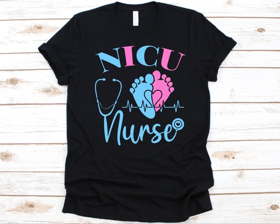 Cute Nicu Nurse Shirt With Baby Feet Design Cute Nicu Nurse Shirt With Baby Feet Design