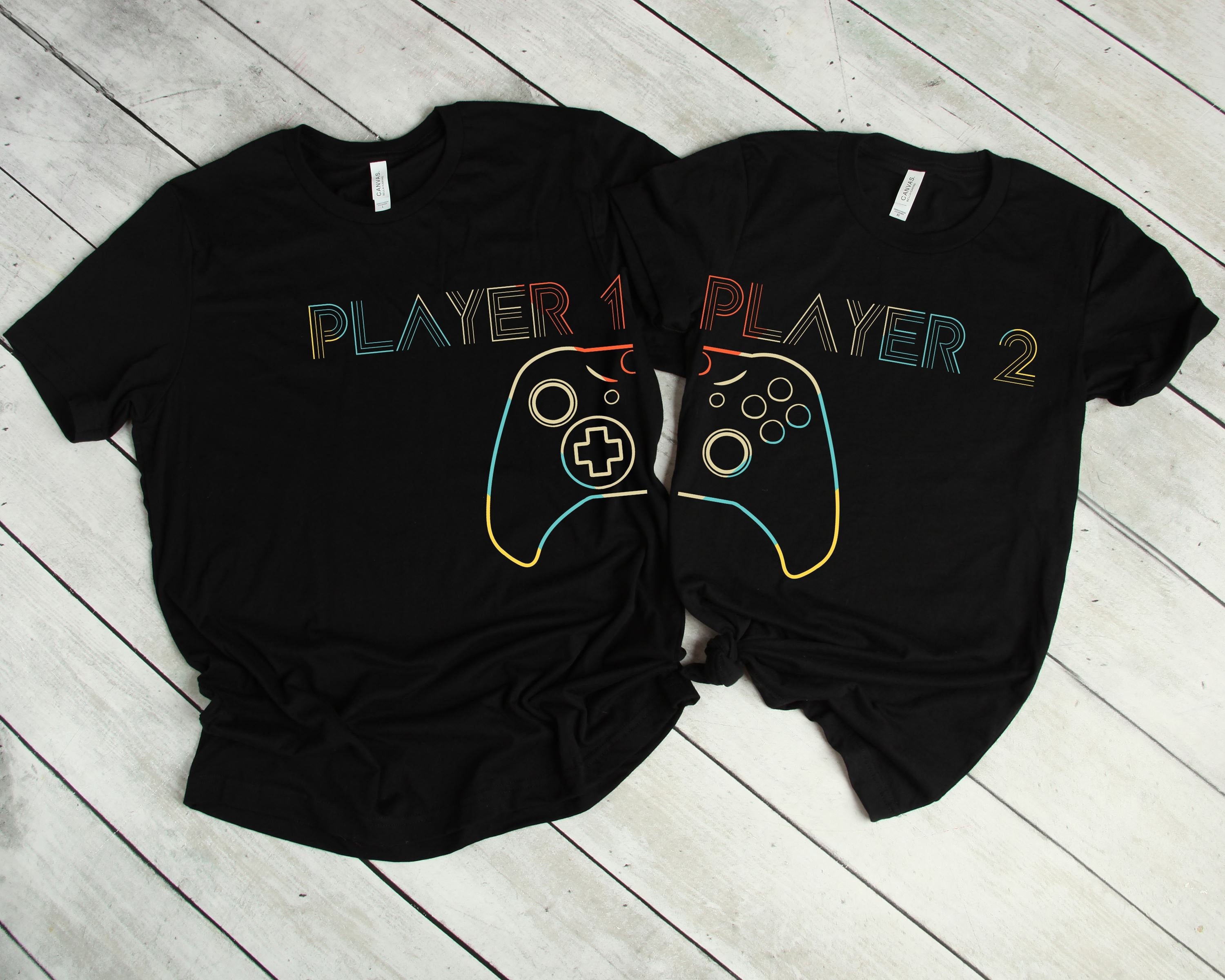 Player 1 Video Gamer Couple Matching Style T-Shirt