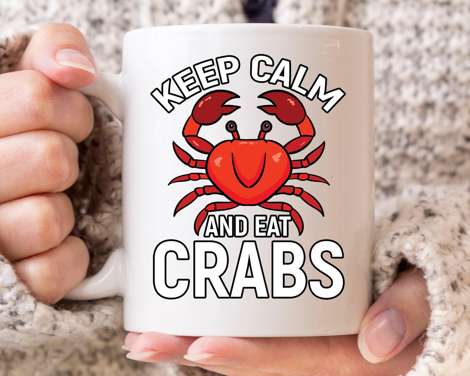Keep Calm and Eat Crabs Mug Funny Seafood Coffee Cup for Crab Etsy