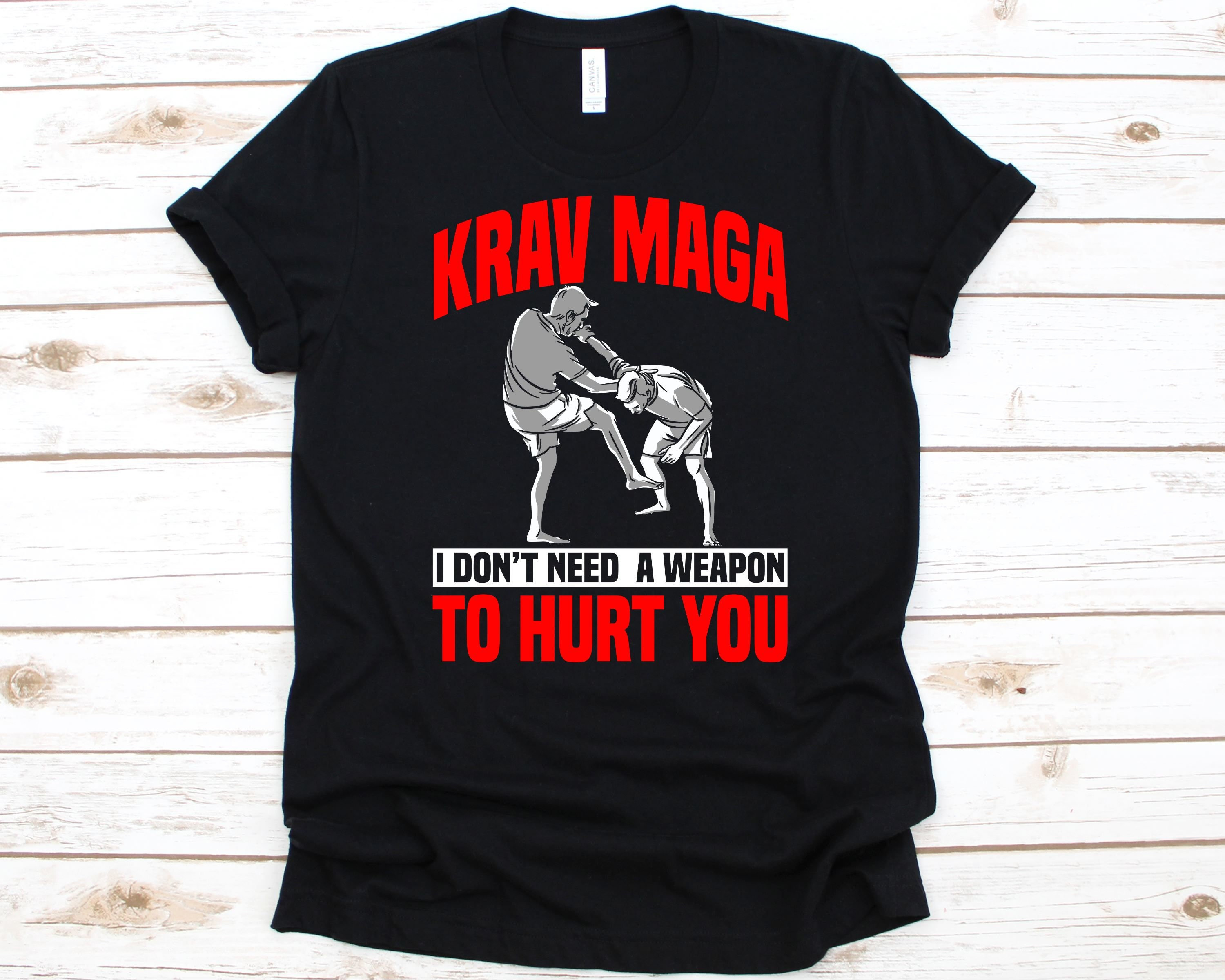 Krav Maga T-Shirt - Be A Weapon - Defence Combat Tee Krav Maga T-Shirt - Be A Weapon - Defence Combat Tee