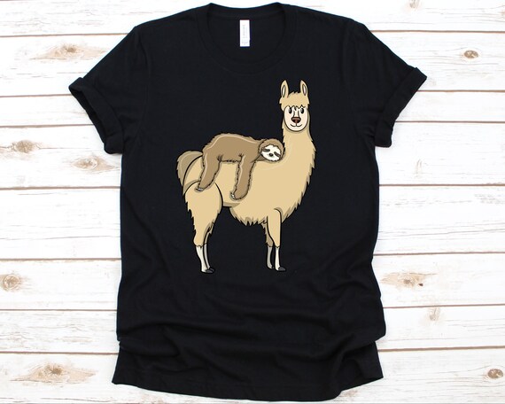 Sloth Riding Llama T-Shirt Cute Tee Sloth Riding Llama T-Shirt Cute Tee