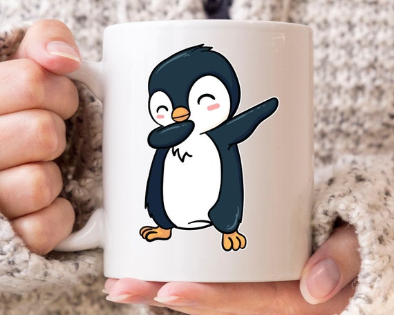 Dabbing Penguin Mug, Cute Dancing Penguin Coffee Cup for Animal